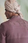 Buy_Gargee Designers_Pink Raw , Cotton Floral Embroidered Sherwani Set _Online_at_Aza_Fashions