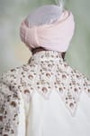 Buy_Gargee Designers_White Raw , Cotton Floral Embroidered Sherwani Set _Online_at_Aza_Fashions