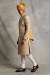 Buy_Gargee Designers_Beige Raw Silk Embroidered Floral Sherwani Set _Online_at_Aza_Fashions