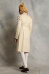 Shop_Gargee Designers_White Cotton Silk, Poly Viscose Floral, Paisley Embroidered Sherwani Set _at_Aza_Fashions
