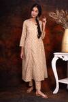 Tashee_Green Cotton Round Block Print Kalidar Kurta Set _Online_at_Aza_Fashions