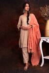 Buy_Tashee_Peach Crushed Cotton Dupatta_Online_at_Aza_Fashions