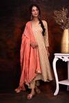 Shop_Tashee_Peach Crushed Cotton Dupatta_Online_at_Aza_Fashions
