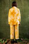 Shop_Kritika Murarka_Yellow Handloom Linen Tie And Dye Reversible Jacket_at_Aza_Fashions