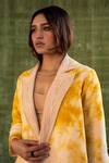Shop_Kritika Murarka_Yellow Handloom Linen Tie And Dye Reversible Jacket_Online_at_Aza_Fashions