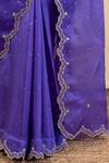 Pita Nila_Purple Satin, , Organza Beads, Soha Cutwork Bordered Saree With Blouse _Online_at_Aza_Fashions