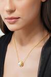 Zariin_Gold Plated Pearl Pendant Necklace _Online_at_Aza_Fashions