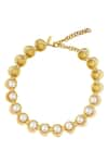 Buy_Zariin_Gold Plated Shell Pearl Choker _at_Aza_Fashions