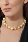 Zariin_Gold Plated Shell Pearl Choker _Online_at_Aza_Fashions