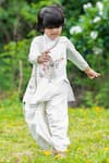 Panchhi By Kanupriya Tibrewala_White Cotton, Silk Embroidery, Gota Patti Kurta And Dhoti Pant Set_Online_at_Aza_Fashions