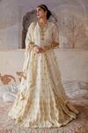 Buy_Gulabo Jaipur_Ivory Soft Cotton Dori V Neck Heer Embroidered Kurta Lehenga Set _at_Aza_Fashions