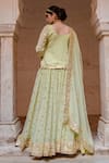 Shop_Gulabo Jaipur_Green Georgette Gota Patti Scoop Neck Shagun Work Kurta Lehenga Set _at_Aza_Fashions
