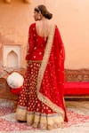 Gulabo Jaipur_Maroon Georgette Embroidered Gota Patti Nimrat Work Kurta Lehenga Set For Women_Online_at_Aza_Fashions