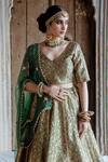 Shop_Gulabo Jaipur_Green Brocade Embroidered Swati Lehenga Set With Unstitched Blouse Fabric _at_Aza_Fashions