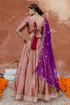 Shop_Gulabo Jaipur_Purple Brocade Embroidered Swati Lehenga Set With Unstitched Blouse Fabric _at_Aza_Fashions