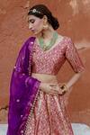 Shop_Gulabo Jaipur_Purple Brocade Embroidered Swati Lehenga Set With Unstitched Blouse Fabric _Online_at_Aza_Fashions