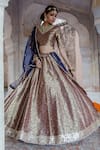 Buy_Gulabo Jaipur_Blue Brocade Embroidered Swati Lehenga Set With Unstitched Blouse Fabric _at_Aza_Fashions