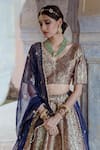 Shop_Gulabo Jaipur_Blue Brocade Embroidered Swati Lehenga Set With Unstitched Blouse Fabric _at_Aza_Fashions