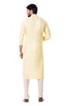 Shop_Smriti By Anju Agarwal_Yellow Cotton Silk Kurta Set _at_Aza_Fashions