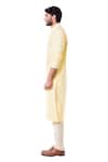 Buy_Smriti By Anju Agarwal_Yellow Cotton Silk Kurta Set _Online_at_Aza_Fashions