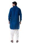 Shop_Smriti by Anju Agarwal_Blue Cotton Silk Linen Pathani Set_at_Aza_Fashions