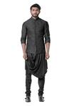 Buy Smriti By Anju Agarwal Black , Raw , Cotton Embroidered Bundi And Draped Kurta Set Online at Aza Fashions Buy_Smriti By Anju Agarwal_Black , Raw , Cotton Embroidered Bundi And Draped Kurta Set _Online_at_Aza_Fashions