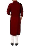 Shop_Smriti By Anju Agarwal_Maroon Asymmetric Kurta Set_at_Aza_Fashions