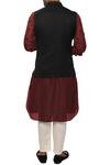 Shop_Smriti by Anju Agarwal_Black Cotton Silk Bundi Kurta Set_at_Aza_Fashions