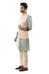 Smriti By Anju Agarwal_Pink Bemberg Silk Quilted Nehru Jacket _Online_at_Aza_Fashions