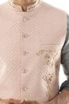 Buy_Smriti By Anju Agarwal_Pink Bemberg Silk Quilted Nehru Jacket _Online_at_Aza_Fashions
