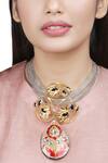 Buy_Trupti Mohta_Gold Plated Stone Jadau Pendant Necklace_at_Aza_Fashions