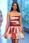 Gauri & Nainika_Ivory Cinepolis Strapless Floral Print Dress_Online_at_Aza_Fashions