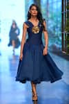 Buy_Gauri & Nainika_Blue Cluster Flared Sleeveless Dress_Online_at_Aza_Fashions