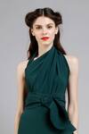 Buy_Gauri & Nainika_Green Micro Halter Backless Ruffle Dress _Online_at_Aza_Fashions