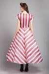 Shop_Gauri & Nainika_White Organza V Neck Printed Flared Dress _at_Aza_Fashions