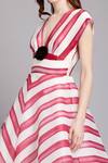 Shop_Gauri & Nainika_White Organza V Neck Printed Flared Dress _Online_at_Aza_Fashions