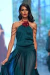 Buy_Gauri & Nainika_Green Viskolyk Multi String Backless Gown_Online_at_Aza_Fashions