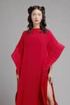 Buy_Gauri & Nainika_Red Crepe Bateau Slit Kaftan _Online_at_Aza_Fashions