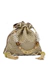 Buy_The Pink Potli_Gold Embroidery Pearl Pop Potli _at_Aza_Fashions