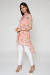Shop_Bha sha_Pink  Georgette Printed Floral  Collar With Inner _Online_at_Aza_Fashions