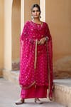 Shop_Gulabo Jaipur_Pink Gomti Georgette Bandhani Print Anarkali Set_Online_at_Aza_Fashions