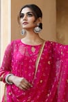 Gulabo Jaipur_Pink Gomti Georgette Bandhani Print Anarkali Set_at_Aza_Fashions