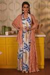 Buy_House of Hiya_White Anarkali Chanderi And Shantoon Lining Dupatta Mul Printed With  _at_Aza_Fashions