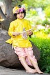 Buy_Panchhi by Kanupriya Tibrewala_Yellow Silk Blend Kurta And Dhoti Pant Set _at_Aza_Fashions