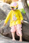 Shop_Panchhi by Kanupriya Tibrewala_Yellow Silk Blend Kurta And Dhoti Pant Set _at_Aza_Fashions