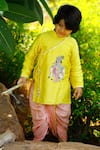 Buy_Panchhi by Kanupriya Tibrewala_Yellow Silk Blend Kurta And Dhoti Pant Set _Online_at_Aza_Fashions