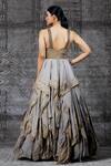 Shop_Shantnu Nikhil_Grey Embroidered Layered Gown_at_Aza_Fashions