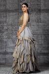 Buy_Shantnu Nikhil_Grey Embroidered Layered Gown_Online_at_Aza_Fashions