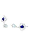 Ornamaas_Silver Plated Swarovski Bead Drop Danglers_Online_at_Aza_Fashions