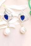 Buy_Ornamaas_Silver Plated Swarovski Bead Drop Danglers_Online_at_Aza_Fashions